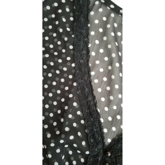 Maurices Women’s Black & White Polka Dot Dolman Sleeve Blouse Size Large - Picture 6 of 12
